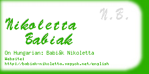 nikoletta babiak business card